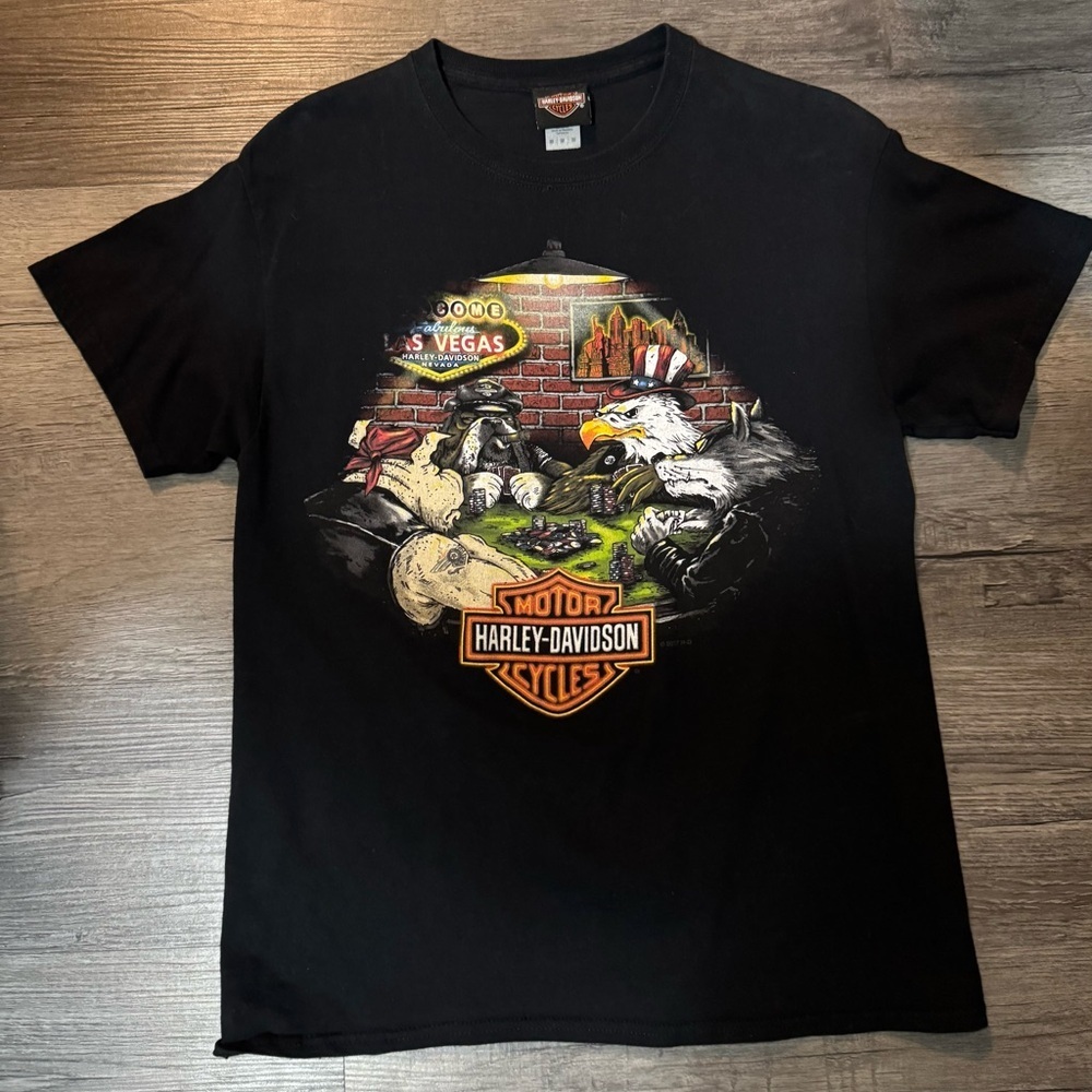 NWOT Harley-Davidson Black Las Vegas Eagle Graphic Short Sleeve Tee Size M - Picture 5 of 11